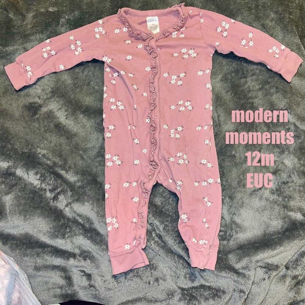 Modern Moments 12m Mauve Zippie Pajamas